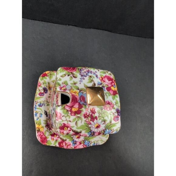 Royal Cotswolds Summertime chintz jam/jelly pot and lid with an underplate. - Picture 2 of 10